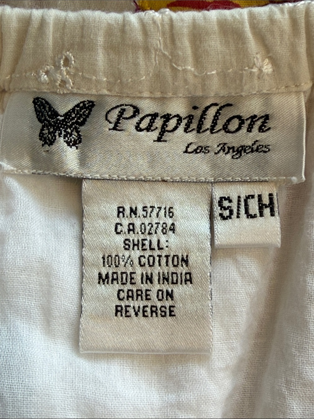 Vintage Papillon White Floral Embroidered Midi Skirt Size S Crochet Hem Fairy - Picture 7 of 11